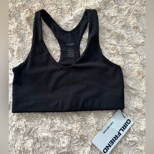 Girlfriend Collective Black Scoop Racer back bralette NWT Size small